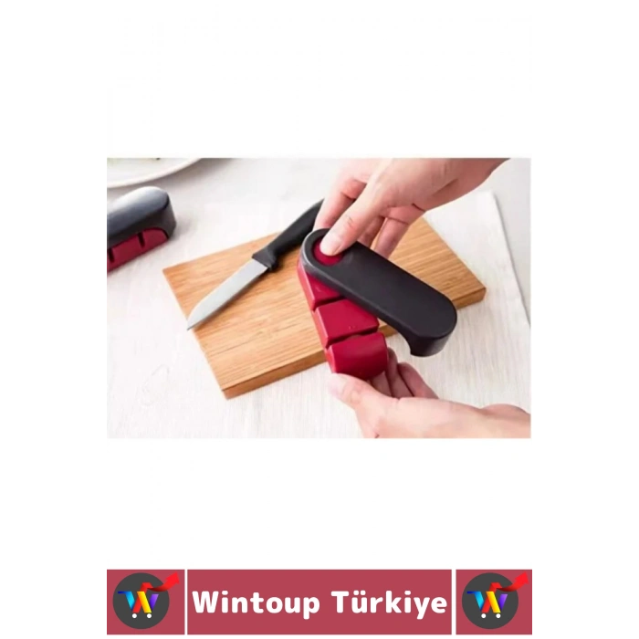 #BıçakBileyici Ergonomik Tutuş Kaymaz Taban İnce Kaba Bileme 2 Kademeli Katlanabilir Bıçak Bileyici