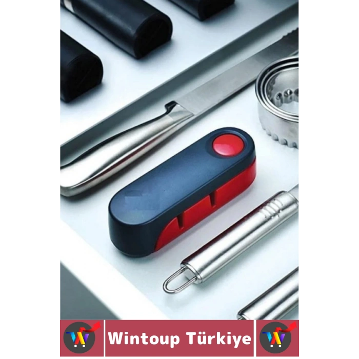 #BıçakBileyici Ergonomik Tutuş Kaymaz Taban İnce Kaba Bileme 2 Kademeli Katlanabilir Bıçak Bileyici