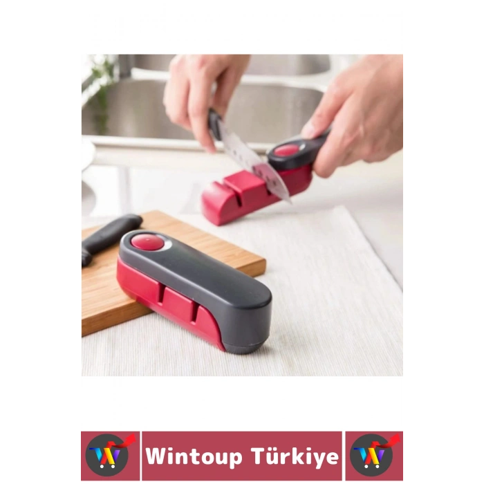 #BıçakBileyici Ergonomik Tutuş Kaymaz Taban İnce Kaba Bileme 2 Kademeli Katlanabilir Bıçak Bileyici