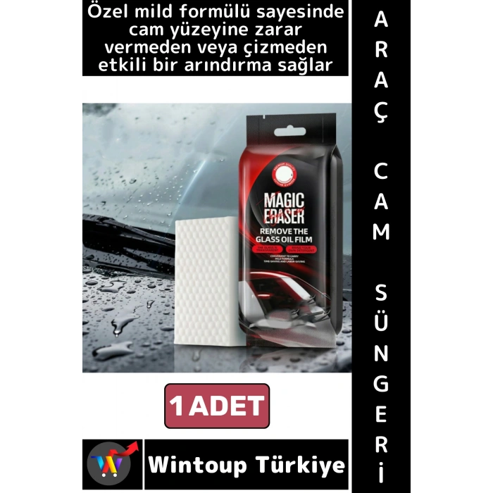 #OtoSünger Yüzeye Zarar Vermez Kendinden Deterjanlı Araç Ön Arka Cam Ayna Yağ Film Temizleme Süngeri