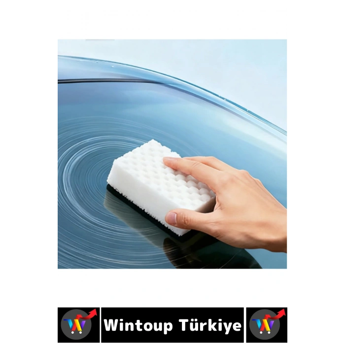 #OtoSünger Kendinden Deterjanlı Oto Ön Arka Cam Ayna Yüzeyi Çizmez Yağ Film Temizleme Süngeri 2 Adet