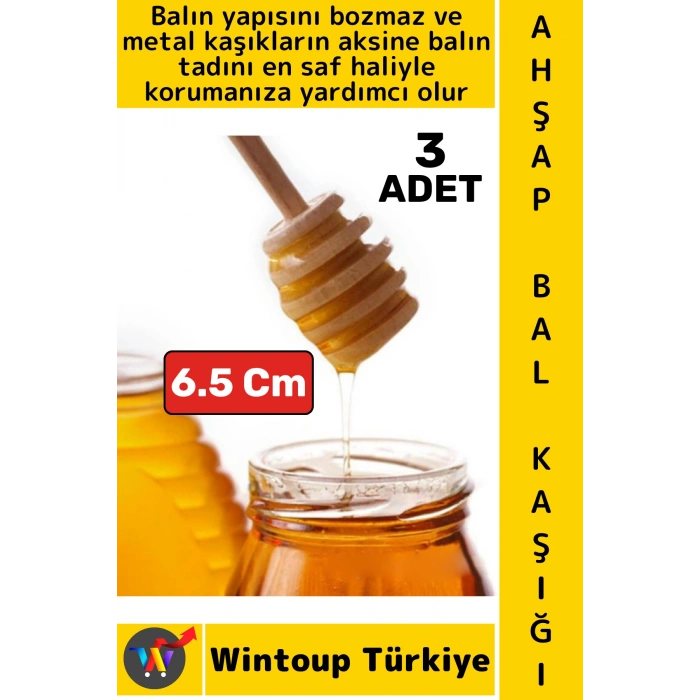 #BalKaşığı Doğal Ahşap Tat Bozmayan Özel Kanallı Tasarım Reçel Pekmez Mini Bal Kaşığı 6.5 Cm 3 Adet