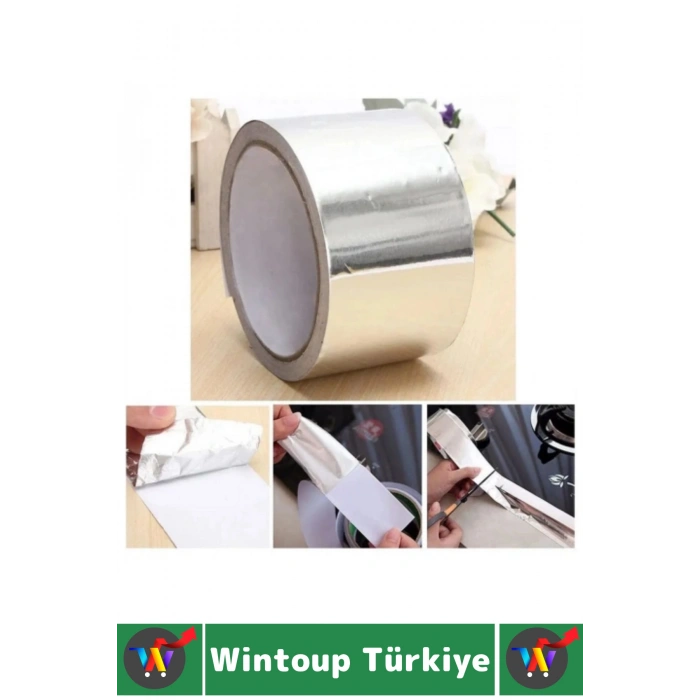 #FolyoBant Suya Isıya Dayanıklı Soba Boru Tamir Yama Güçlü Alüminyum Yanmaz Folyo Bant 20 Metre