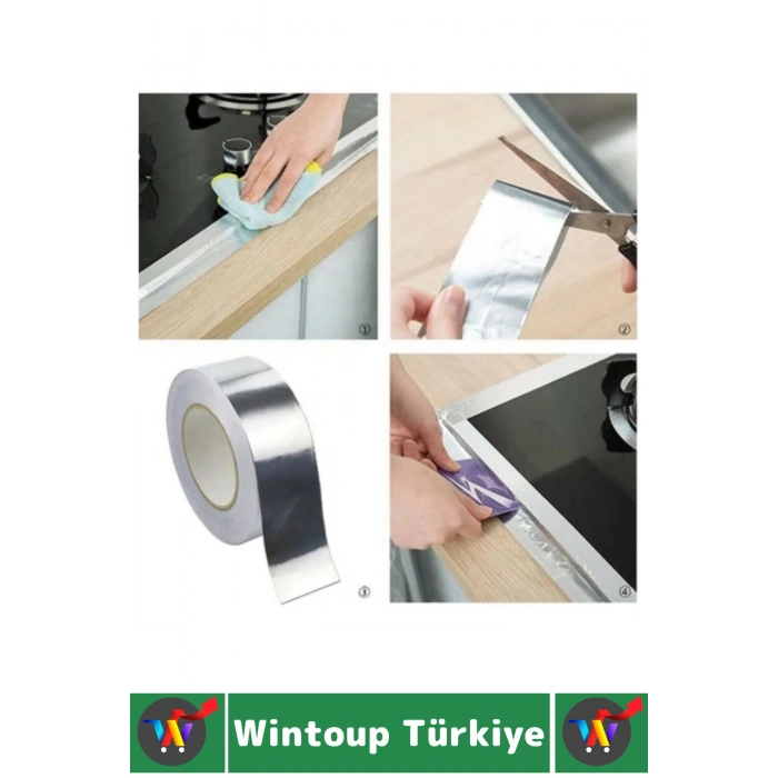 #FolyoBant Isıya Dayanıklı Soba Boru Tamir Yama Güçlü Alüminyum Yanmaz Folyo Bant 20 Metre 10 Adet