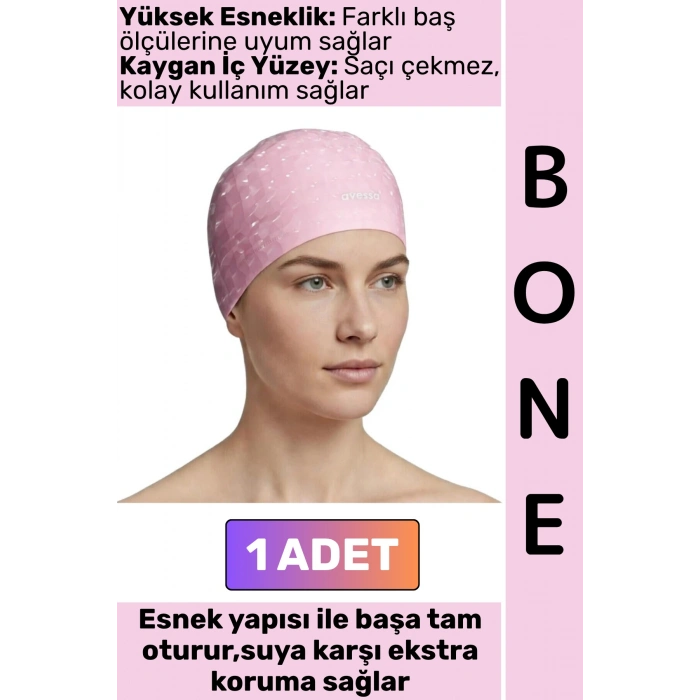 #Bone Konforlu Esnek Yumuşak Havuz Deniz Yüzme Kaygan İç Yüzey Çok Şık Kulağa Su Geçirmez Saç Bonesi