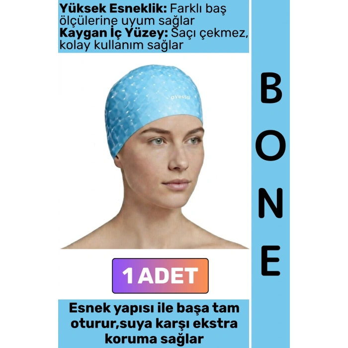 #Bone Konforlu Esnek Yumuşak Havuz Deniz Yüzme Kaygan İç Yüzey Çok Şık Kulağa Su Geçirmez Saç Bonesi