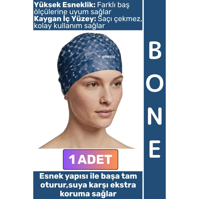 #Bone Konforlu Esnek Yumuşak Havuz Deniz Yüzme Kaygan İç Yüzey Çok Şık Kulağa Su Geçirmez Saç Bonesi