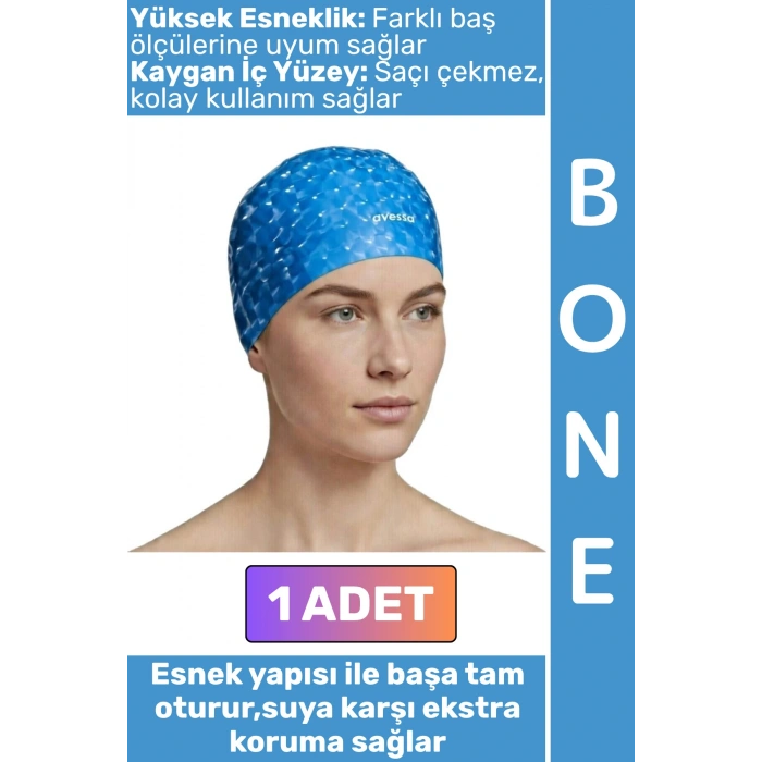 #Bone Konforlu Esnek Yumuşak Havuz Deniz Yüzme Kaygan İç Yüzey Çok Şık Kulağa Su Geçirmez Saç Bonesi