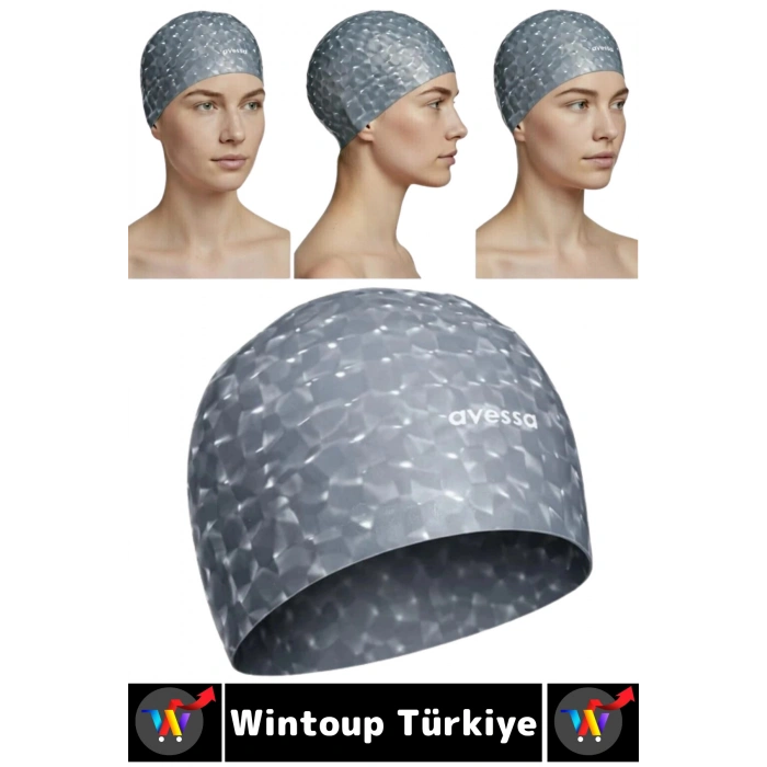 #Bone Konforlu Esnek Yumuşak Havuz Deniz Yüzme Kaygan İç Yüzey Şık Su Geçirmez Saç Bonesi İkili SET