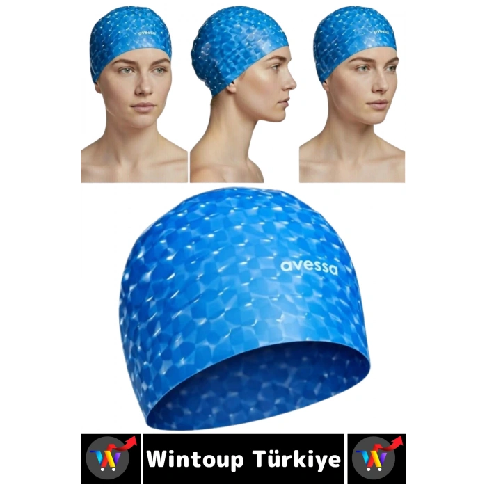 #Bone Konforlu Esnek Yumuşak Havuz Deniz Yüzme Kaygan İç Yüzey Şık Su Geçirmez Saç Bonesi İkili SET