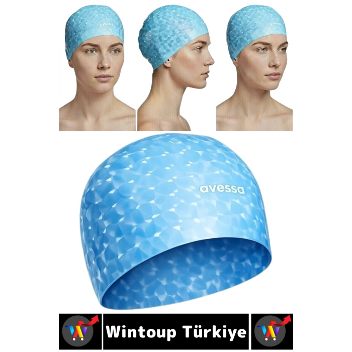 #Bone Konforlu Esnek Yumuşak Havuz Deniz Yüzme Kaygan İç Yüzey Şık Su Geçirmez Saç Bonesi İkili SET