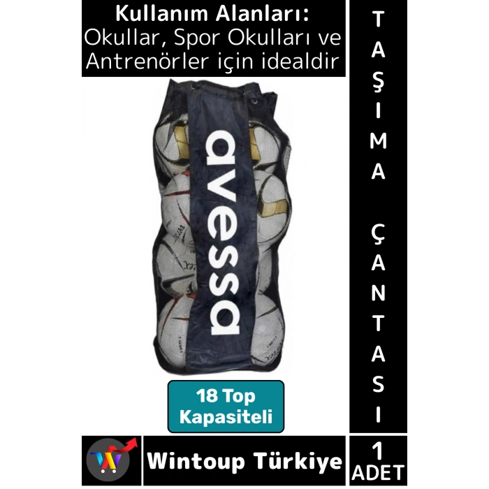 #Çanta Premium Dayanıklı Okul Spor Okulu Antrenör Futbol Antrenman 18 Top Kapasiteli Taşıma Çantası