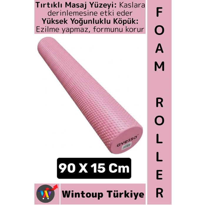 #FoamRoller Spor Fitness Egzersiz Pilates Yoga Esneme Bacak Sırt Omuz Kalça Masajlı Uzun Foam Roller