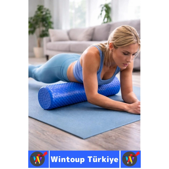 #FoamRoller Spor Fitness Egzersiz Pilates Yoga Esneme Bacak Sırt Omuz Kalça Masajlı Uzun Foam Roller