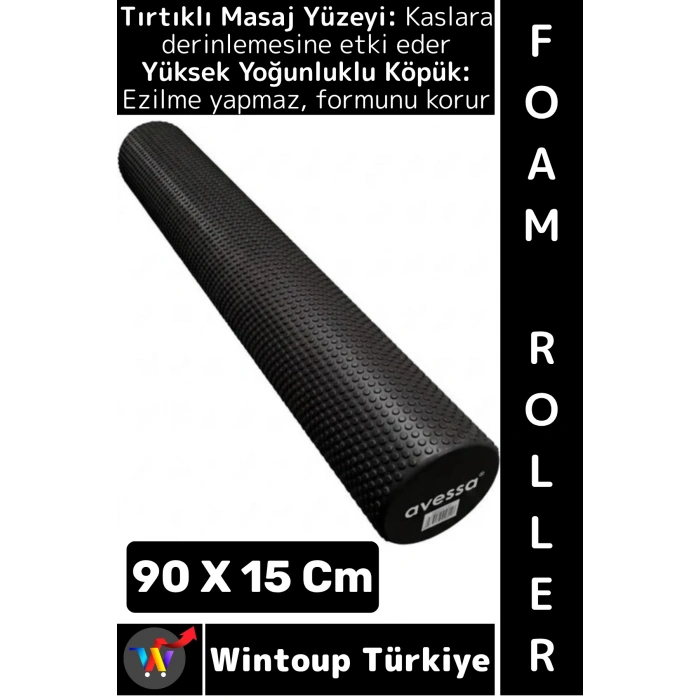 #FoamRoller Spor Fitness Egzersiz Pilates Yoga Esneme Bacak Sırt Omuz Kalça Masajlı Uzun Foam Roller