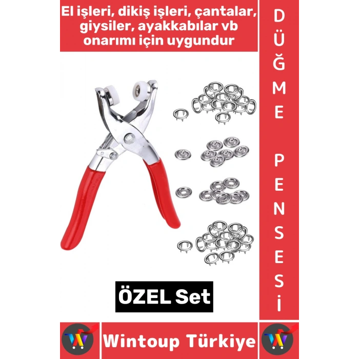 #DüğmePensesi Dikiş Çanta Giysi Ayakkabı Tekstil Sabitleme Onarım Metal Çıtçıt Pensesi Düğme Seti