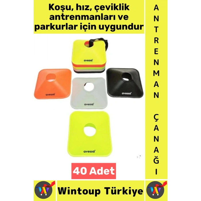 #AntrenmanMalzemesi Futbol Basketbol Voleybol Koordinasyon Hız Çeviklik Antrenman Çanağı 40lı SET