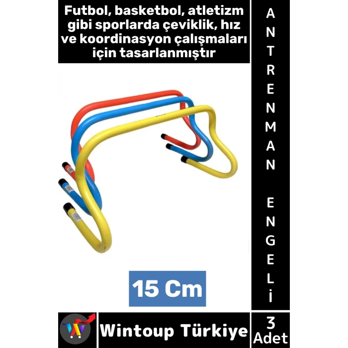 #AntrenmanMalzemesi Futbol Basketbol Atletizm Fitness Hız Çeviklik Antrenman Engeli 15 Cm X 3 Adet
