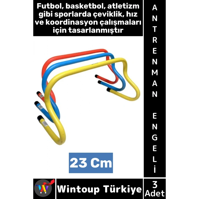 #AntrenmanMalzemesi Futbol Basketbol Atletizm Fitness Hız Çeviklik Antrenman Engeli 23 Cm X 3 Adet