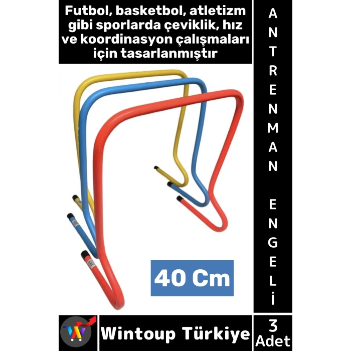 #AntrenmanMalzemesi Futbol Basketbol Atletizm Fitness Hız Çeviklik Antrenman Engeli 40 Cm X 3 Adet