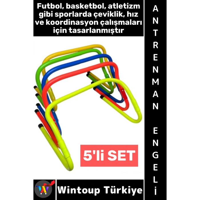 #AntrenmanMalzemesi Futbol Basketbol Atletizm Fitness Kondisyon Çeviklik Antrenman Engeli 5li SET