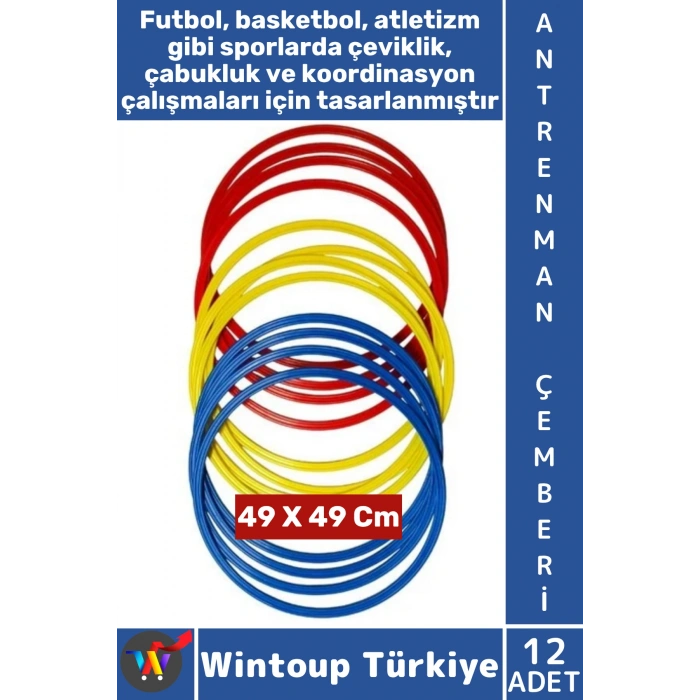 #AntrenmanMalzemesi Futbol Basketbol Spor Koordinasyon Çabukluk Çantalı Antrenman Çemberi 12li Set