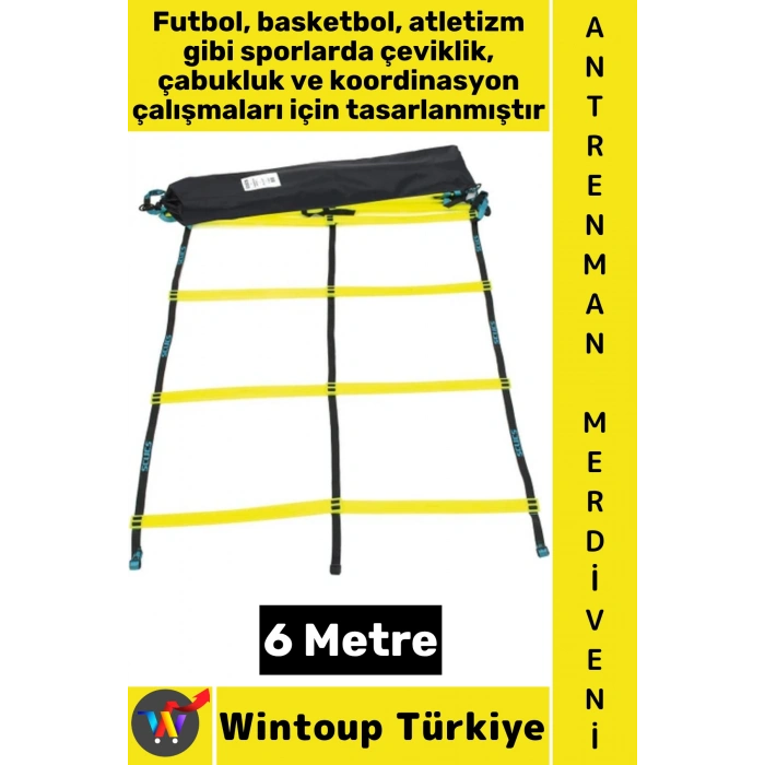 #AntrenmanMalzemesi Futbol Basketbol Spor Koordinasyon Çabukluk Çantalı Antrenman Merdiveni 6 Metre