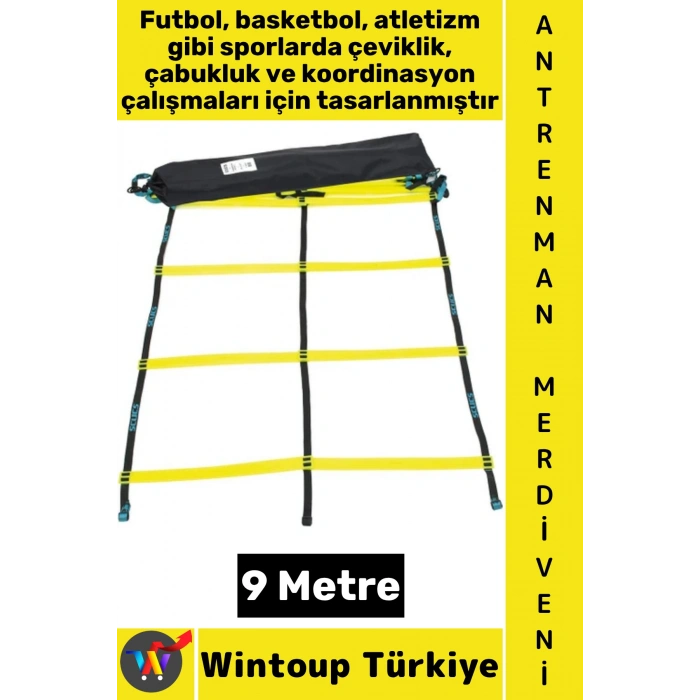 #AntrenmanMalzemesi Futbol Basketbol Spor Koordinasyon Çabukluk Çantalı Antrenman Merdiveni 9 Metre