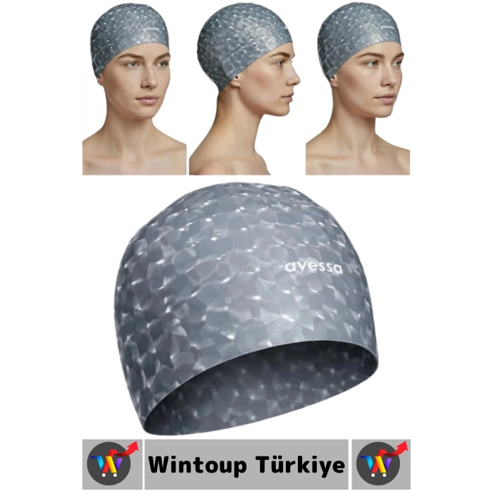 #Bone Esnek Havuz Deniz Su Geçirmez Elastik Bez Kulağa Su Geçirmez Büyük Beden Saç Bonesi İkili Set