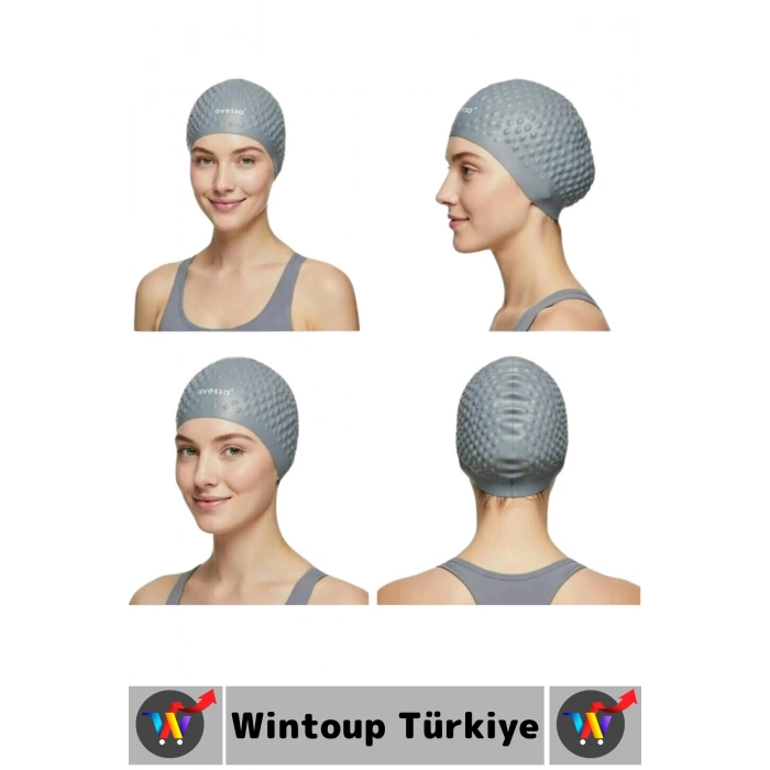 #Bone Esnek Havuz Deniz Su Geçirmez Elastik Bez Kulağa Su Geçirmez Büyük Beden Saç Bonesi İkili Set
