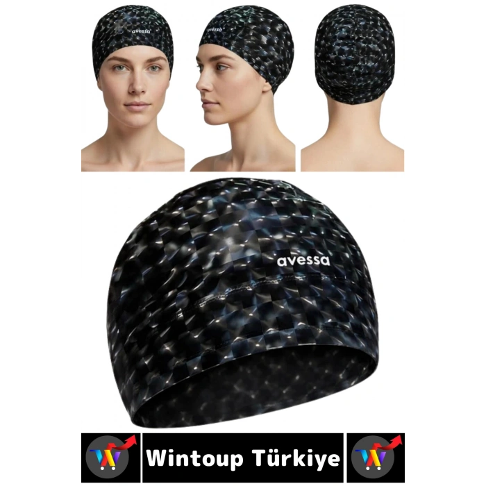#Bone Esnek Havuz Deniz Su Geçirmez Elastik Bez Kulağa Su Geçirmez Büyük Beden Saç Bonesi İkili Set