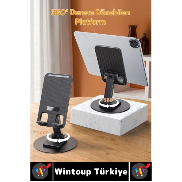 #TelefonTutucu 360 Derece Döner Telefon Kolay Şarj Edebilme Kablo Geçirme Hazneli Şık Telefon Tutucu