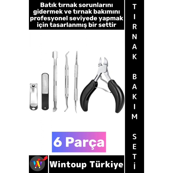 #TırnakBakım Premium Güzellik Salonu Manikür Pedikür Çantalı Batık Tırnak Çıkarma Bakım Seti 6 Parça