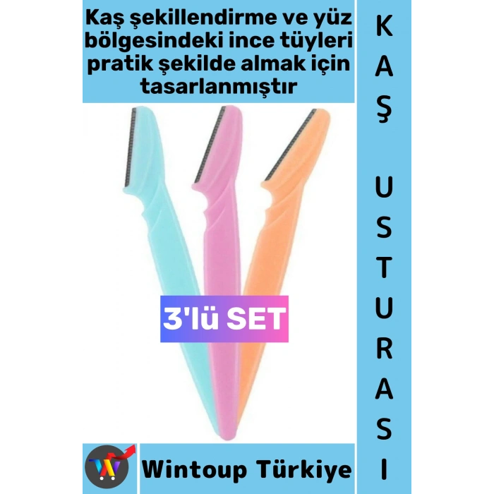 #KaşBakım Tahriş Etmez Dudak Yanak Çene Pürüzsüz Cilt Tüy Alma Şekillendirme Kaş Usturası Üçlü Set