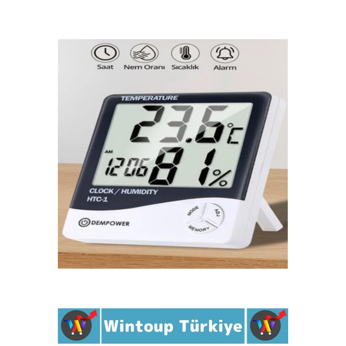 #Termometre Çocuk Bebek Odası Ev Nem Sıcaklık Ölçer Alarm Sabitleme Klipsli Pilli Dijital Termometre