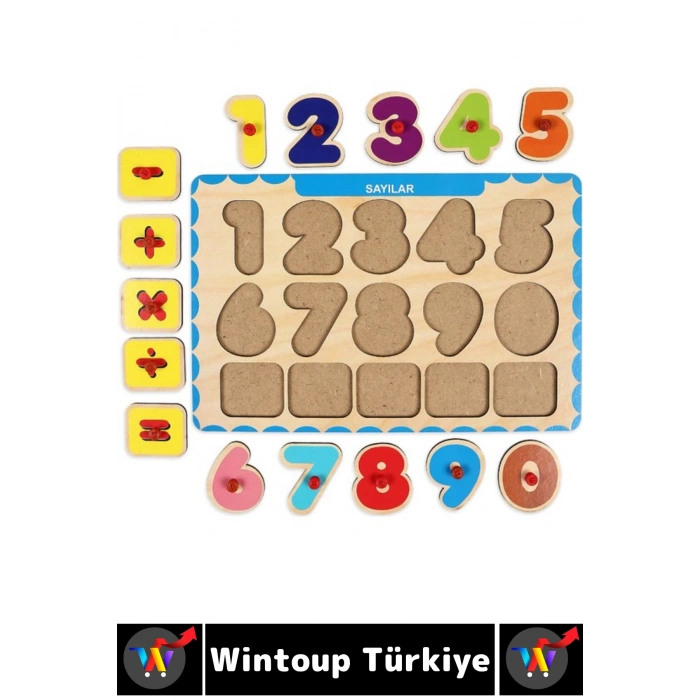 #Puzzle Eğitici Görsel Algı Meyve Sebze Geometrik Şekiller Sayılar Tanıma Ahşap Tutmalı Puzzle Seti