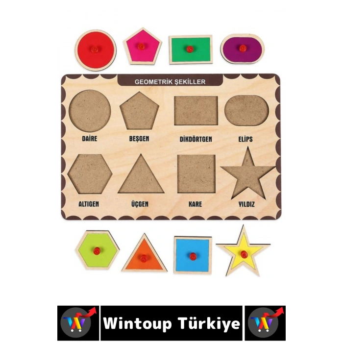 #Puzzle Eğitici Görsel Algı Meyve Sebze Geometrik Şekiller Sayılar Tanıma Ahşap Tutmalı Puzzle Seti