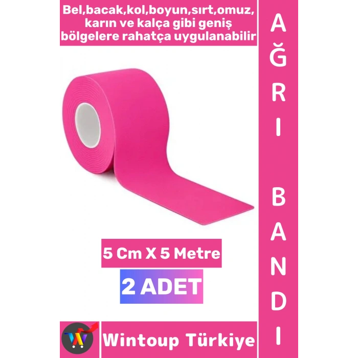 #AğrıBandı Uzun Süre Etki Kas Bel Bacak Kol Boyun Sırt Omuz Karın Kalça Pembe Isı Ağrı Bandı 2 Adet
