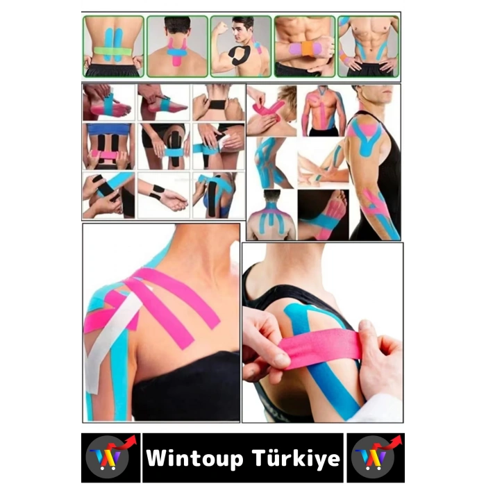#AğrıBandı Uzun Süre Etki Kas Bacak Kol Boyun Sırt Omuz Karın Kalça Siyah Pembe Ağrı Bandı İkili SET