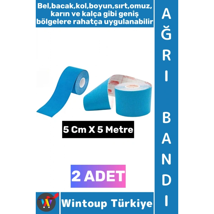 #AğrıBandı Uzun Süre Etkili Kas Bel Bacak Kol Boyun Sırt Omuz Karın Kalça Mavi Isı Ağrı Bandı 2 Adet