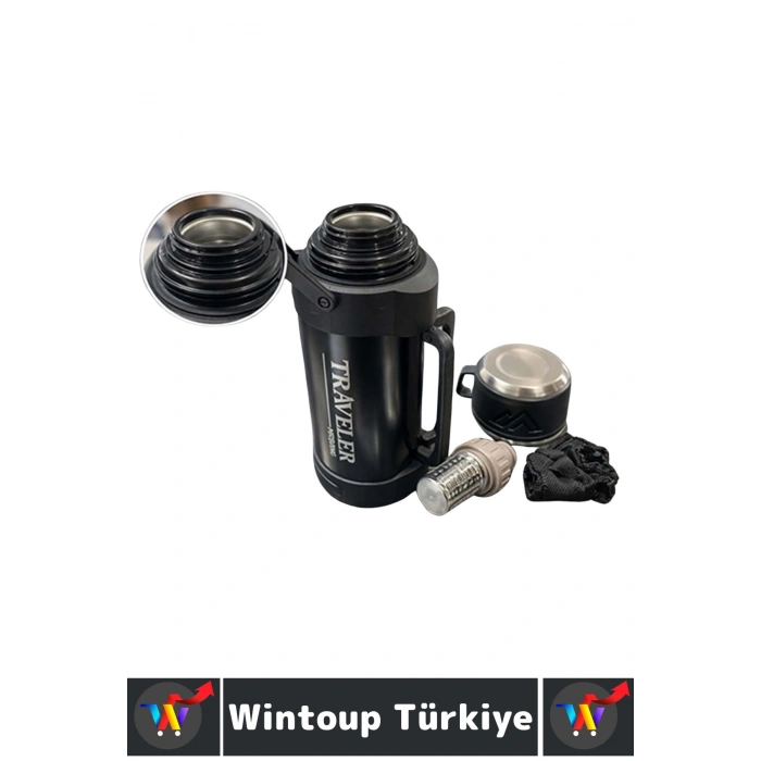 #Termos Gündelik Ofis Kamp Outdoor Piknik Sızdırmaz Kapaklı Çift Katmanlı Vakumlu Mug Termos 2000 ML