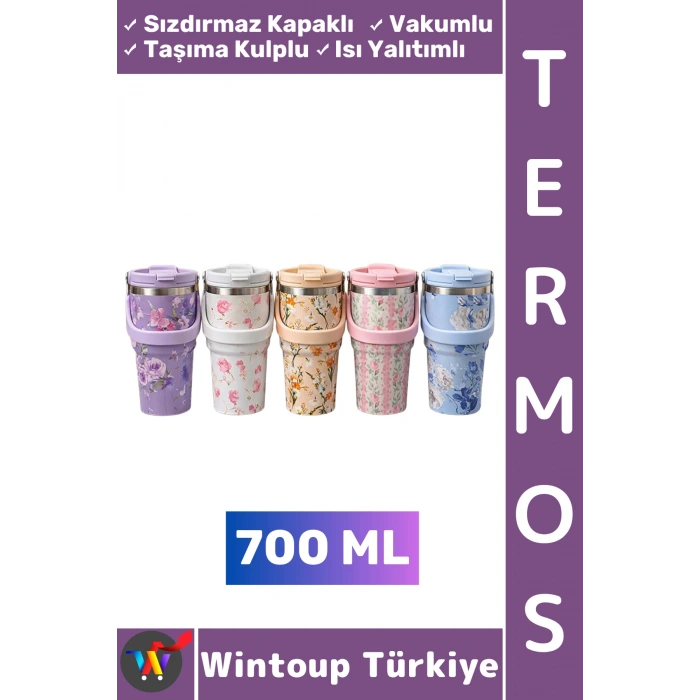 #Termos Kamp Outdoor Piknik Sızdırmaz Kapaklı Isı Yalıtımlı Taşıma Kulplu Vakumlu Termos 700 ML