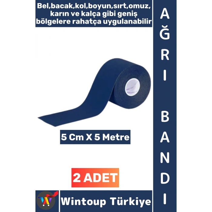 #AğrıBandı Uzun Süre Etki Kas Bel Bacak Kol Boyun Sırt Omuz Karın Kalça Lacivert Ağrı Bandı 2 Adet