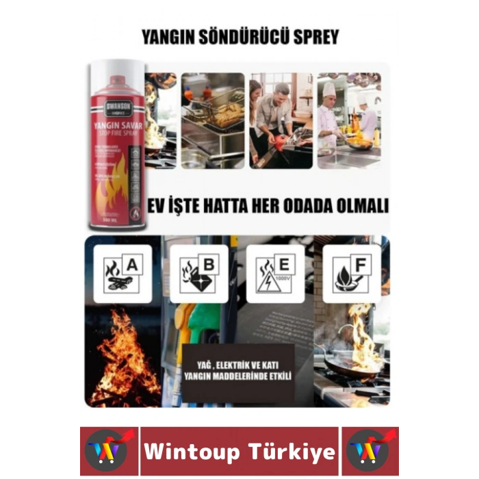 #YangınSavar Ev Ofis Otomobil Kamp Acil Durum Hızlı Müdahale Söndürme Tüpü Sprey Yangın Savar 500 ML