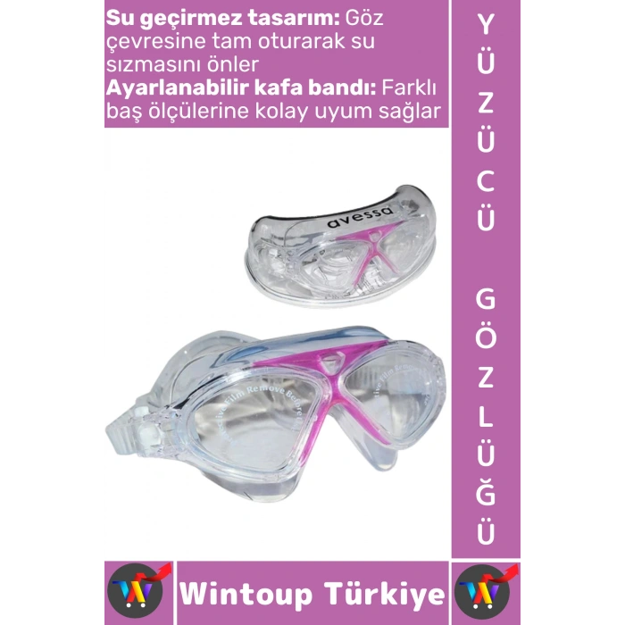 #Gözlük Çocuk Yetişkin Konforlu Su Geçirmez Buğu Önleyici Ayarlanabilir Kayış Şık Yüzücü Gözlüğü