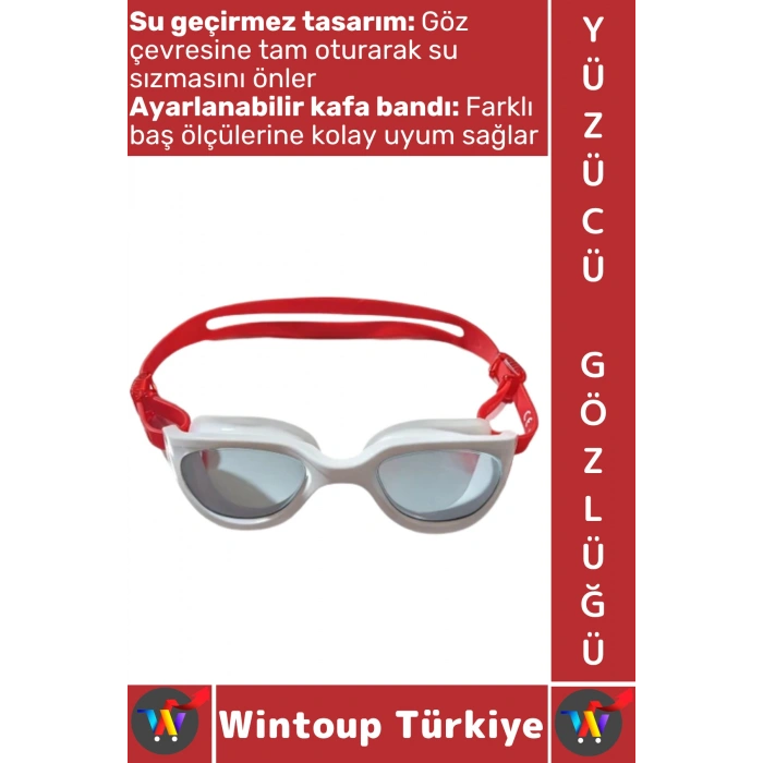 #Gözlük Ergonomik Konforlu Silikon Su Geçirmez Buğu Önleyen Ayarlanabilir Deniz Havuz Yüzücü Gözlüğü