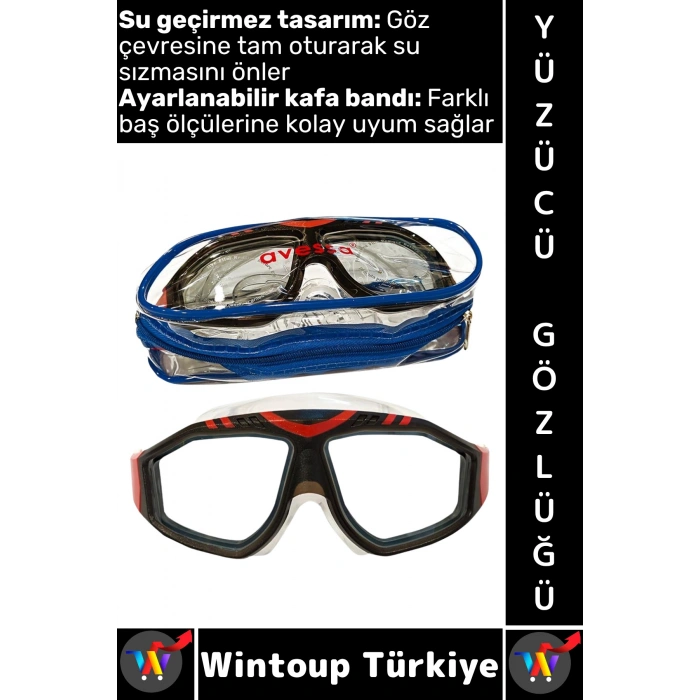 #Gözlük Özel Model Konforlu Sızdırmaz Buğu Önleyen Çok Şık Ayarlanabilir Deniz Havuz Yüzücü Gözlüğü