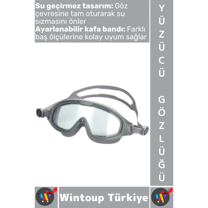 #Gözlük Yetişkin Çocuk Sızdırmaz Buğu Önleyici UV Korumalı Lens Çok Şık Ayarlanabilir Yüzücü Gözlüğü
