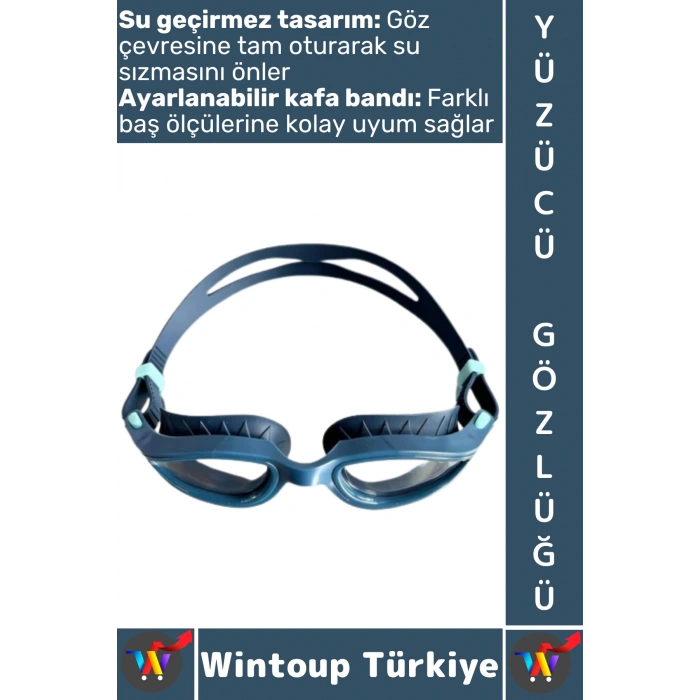 #Gözlük Konforlu Silikon Su Sızdırmaz Buğu Önleyici Çok Şık Ayarlanabilir Deniz Havuz Yüzücü Gözlüğü