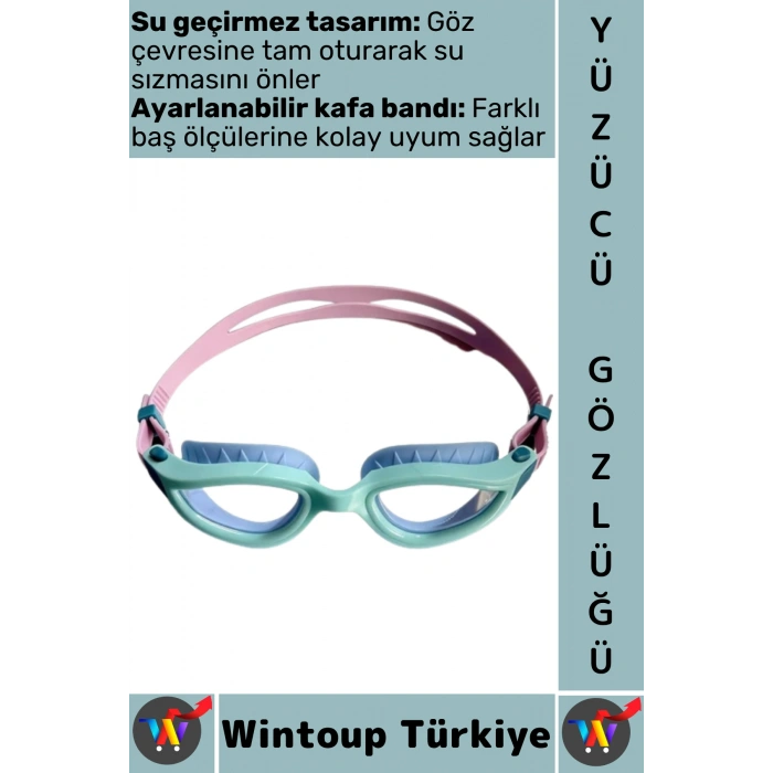 #Gözlük Konforlu Silikon Su Sızdırmaz Buğu Önleyici Çok Şık Ayarlanabilir Deniz Havuz Yüzücü Gözlüğü